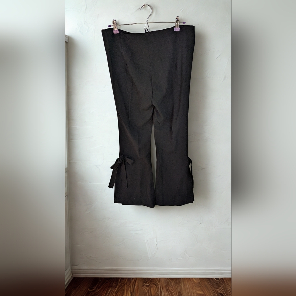 Creation L High Waisted Ankle Cropped Flare Wide Leg pant with Bows 8 - Picture 6 of 8